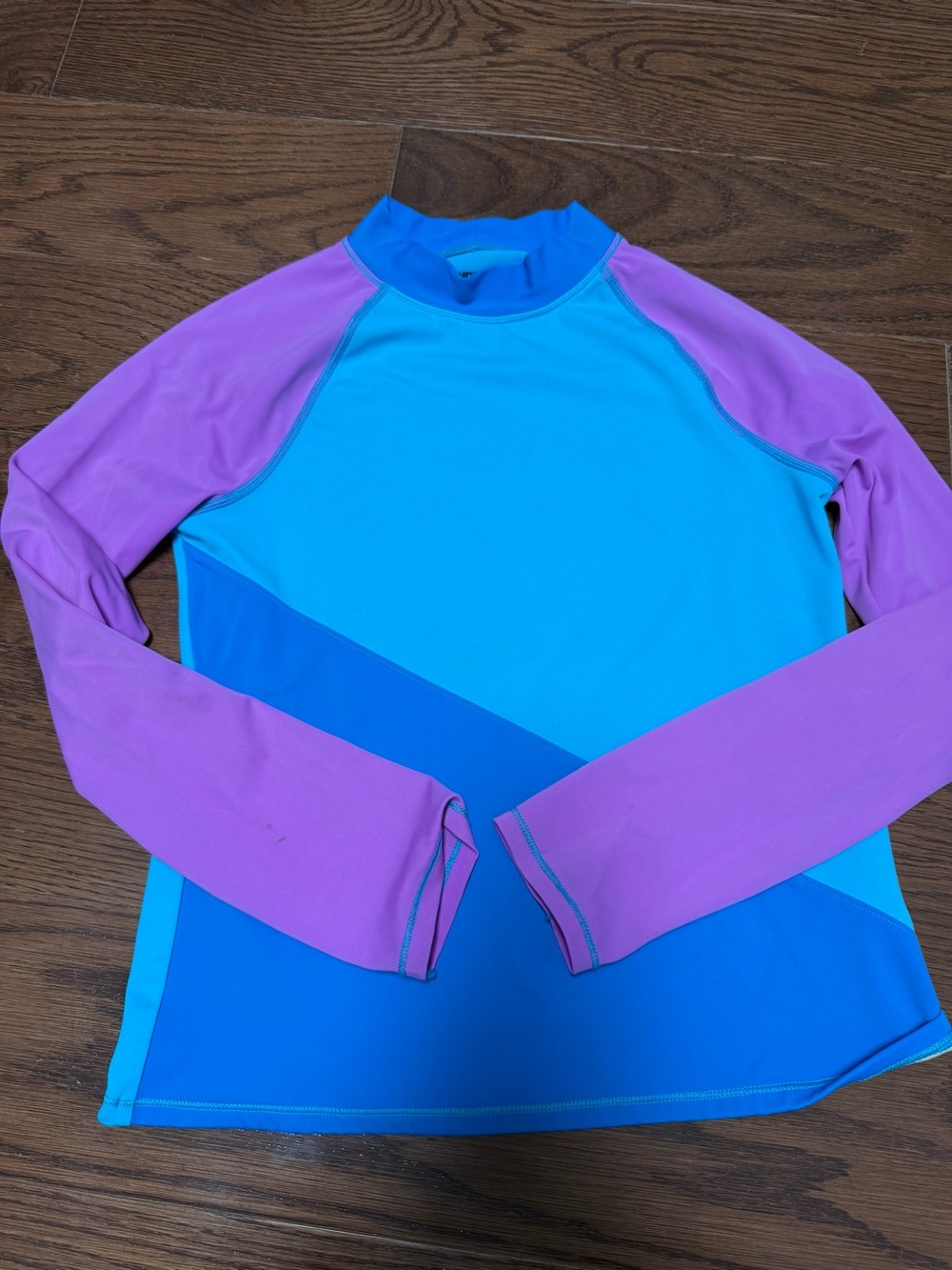Lands' End Kids Long Sleeve Rashguard - Light Blue & Purple